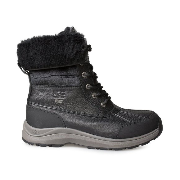UGG Adirondack III Velvet Croc Black Boots Women's